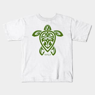 Green Tribal Turtle / Maui Kids T-Shirt